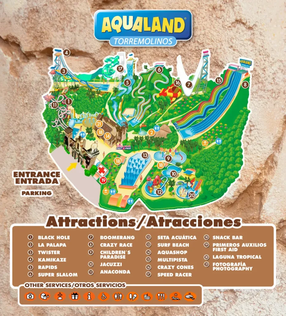 Mapa Aqualand Torremolinos