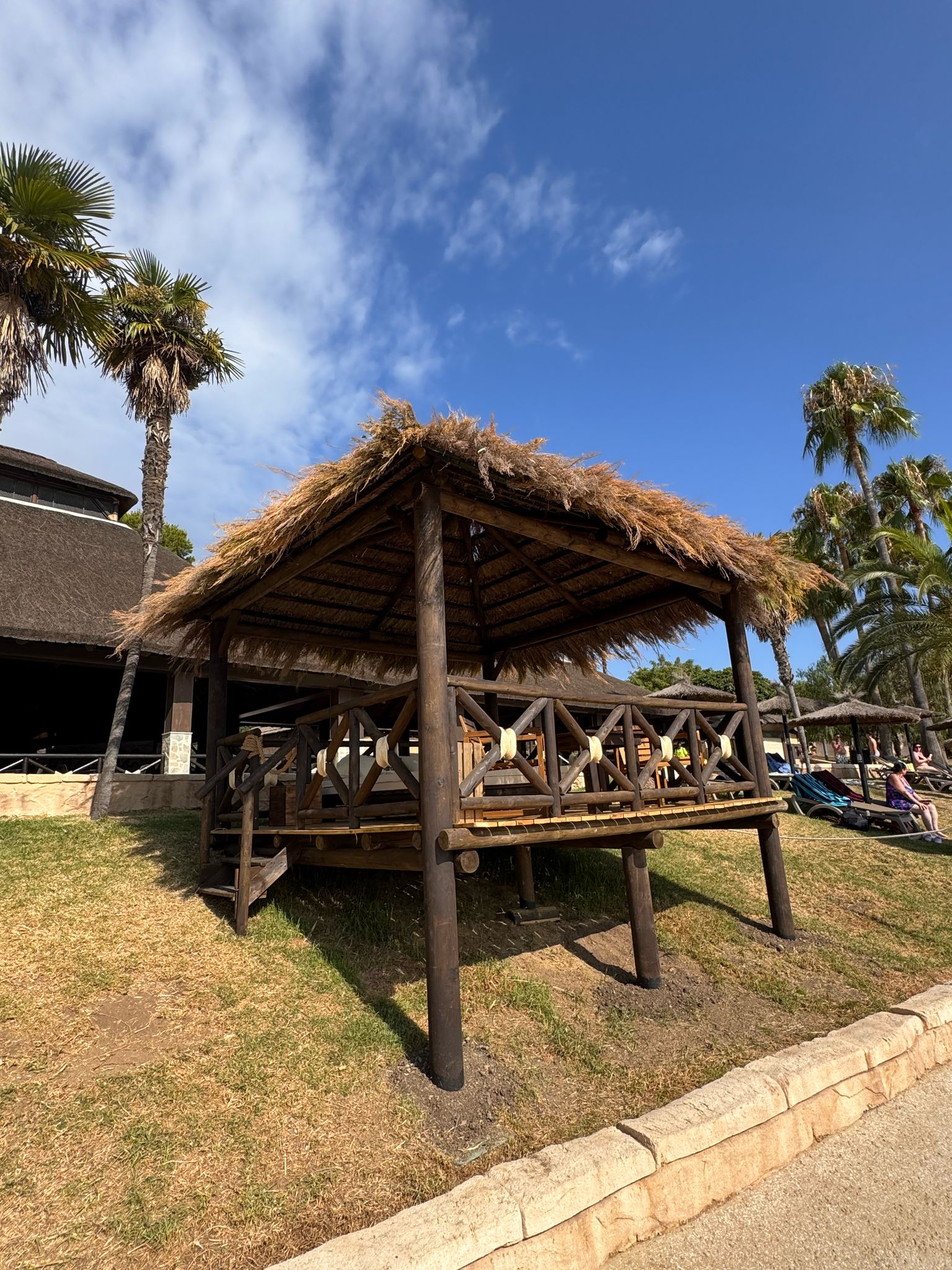 Frontal View of the Balinese Cabanas – Aqualand Torremolinos