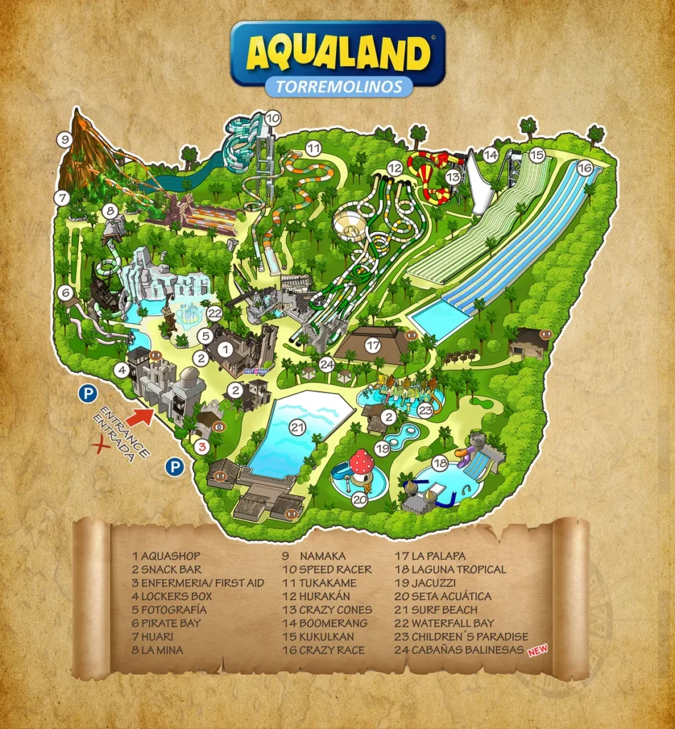 Plano Aqualand Torremolinos